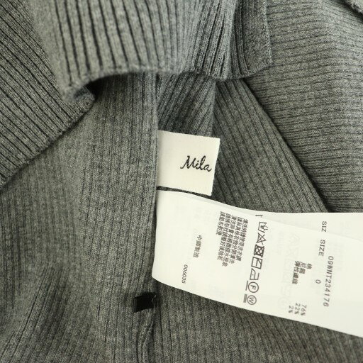【中古】ミラオーウェン Mila Owen 23AW ボトルネック五分袖リブニット カットソー 0 グレー /MY ■OS レディース 【ベクトル 古着】 251027 auc-vector-20544610 ブランド古着の買取販売ベクトル サンプル画像3