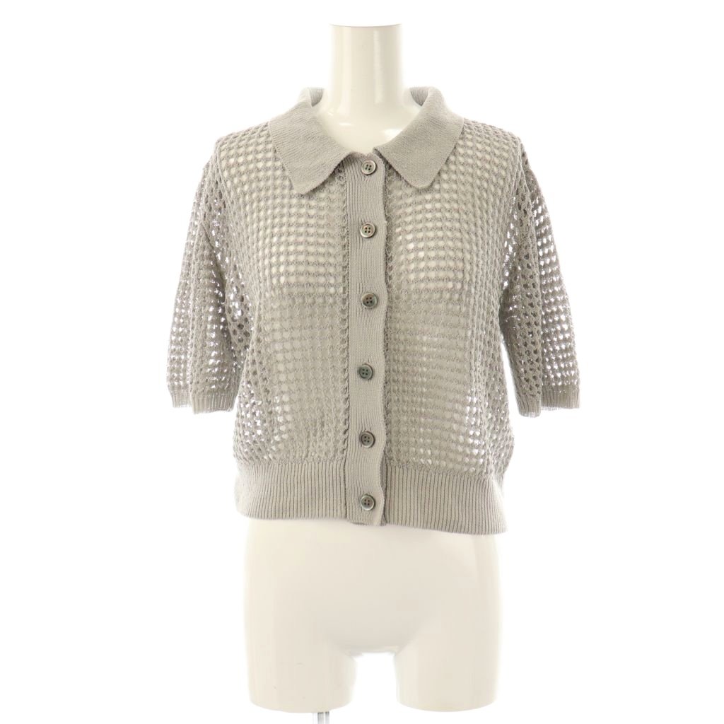 【中古】未使用品 B&Y ユナイテッドアローズ BEAUTY&YOUTH ビューティー&ユース メッシュポロニット シ..