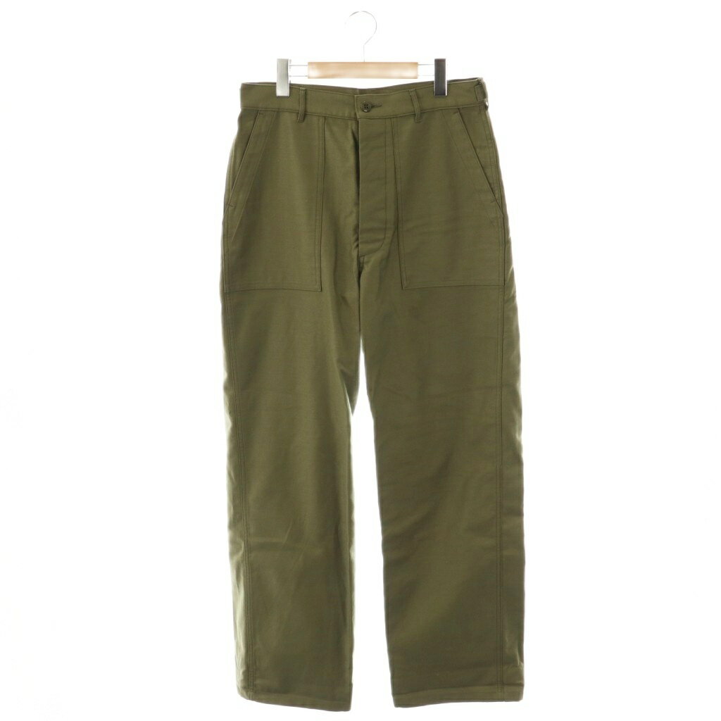 【中古】ハイク HYKE バックサテンベイカーパンツ ボタンフライ XXL カーキ /DO ■OS レディース 【ベクトル 古着】 251017