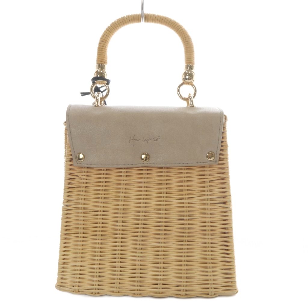 【中古】未使用品 Her lip to ハーリップトゥ Vegan Leather-Trimmed Mini Tote バッグ かごバッグ ハンドバッグ ワンハンドル グレー /YO16 レディース 【ベクトル 古着】 251025 2