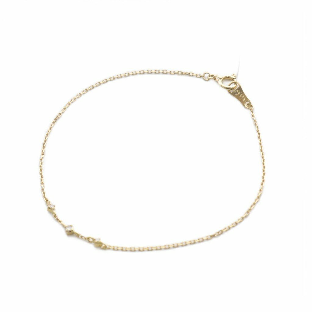【中古】アガット agete ブレスレット K18 0.03ct 3Pダイヤ イエローゴールド /SR レディース 【ベクトル 古着】 251111