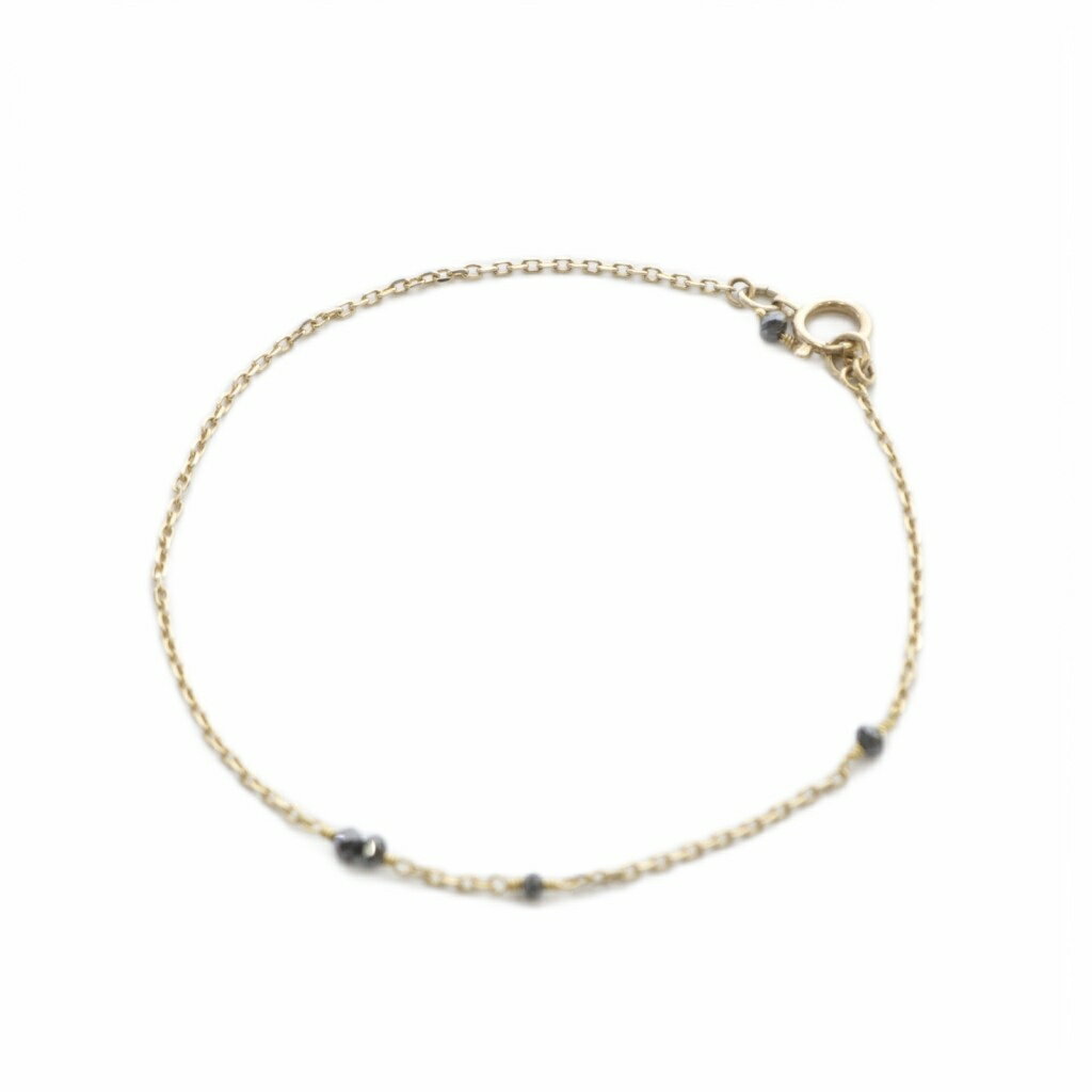 【中古】アガット agete オニキス K10 ブレスレット イエローゴールド /SR レディース 【ベクトル 古着】 251111