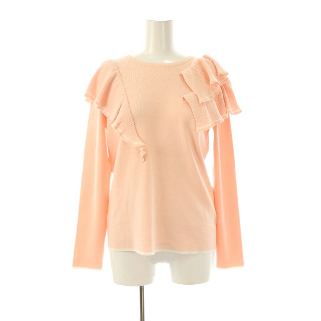 【中古】マーリエパーエフデ Maglie par ef-de アシンメトリーフリルニット カットソー プルオーバー 7..