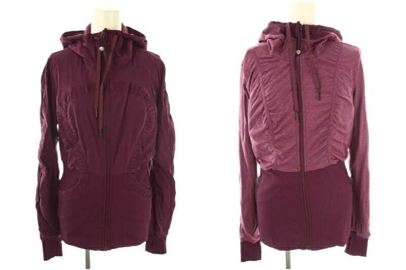 【中古】ルルレモン lululemon フードジップアップジャケット リバーシブル パープル /DO ■OS レディース 【ベクトル 古着】 251111