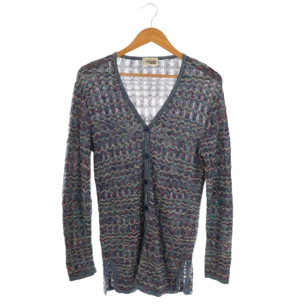 スポーツミッソーニ イタリア製 ウールブレンド 長袖 アンサンブル 44 茶系 SPORT MISSONI カーディガン レディース 美品•レトロ】MISSONI SPORTカーディガン Lサイズ イタリア製 - メルカリ