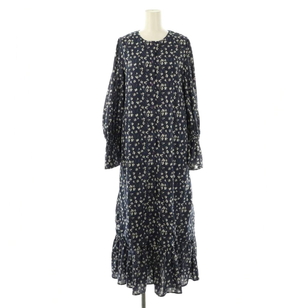 【中古】マリハ MARIHA マドモアゼルのコートワンピース ロング ネイビー マルチカラー /DO ■OS レディース 【ベクトル 古着】 251028