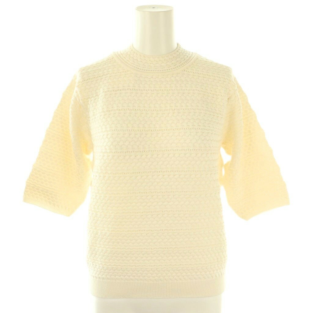 【中古】未使用品 モリ molli ニット セーター 五分袖 S 白 ホワイト /AT ■OS レディース 【ベクトル ..