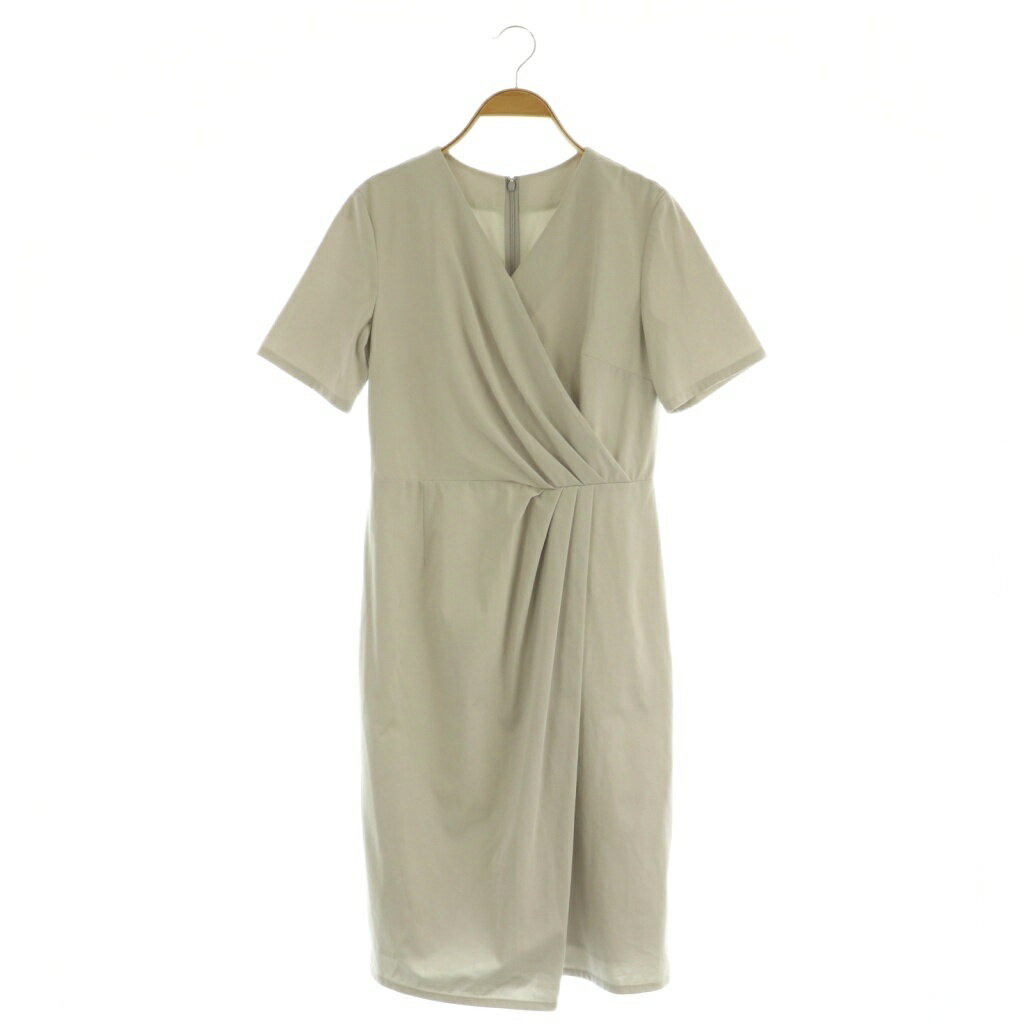 【中古】クードシャンス CdeC COUP DE CHANCE カシュクールワンピース ロング 半袖 ストレッチ 38 ライトグレー /MY ■OS レディース 【ベクトル 古着】 251113