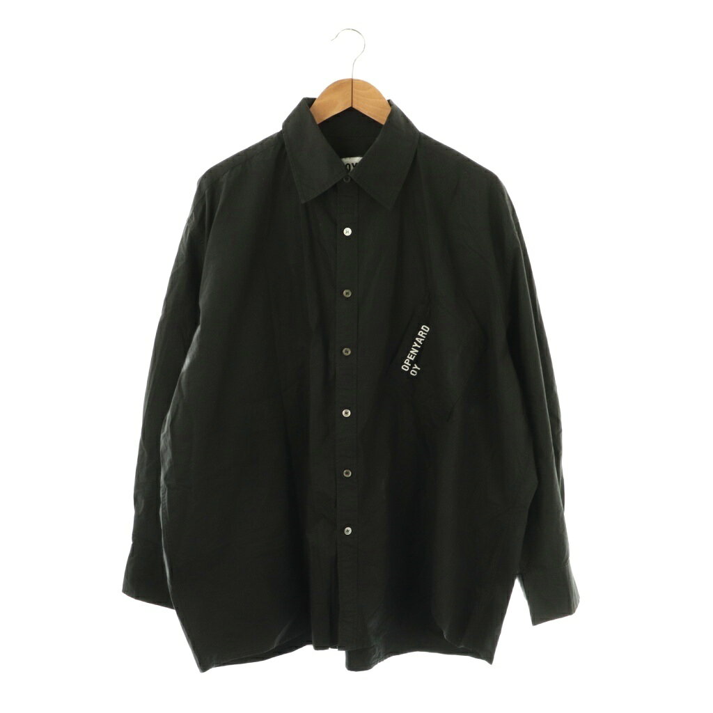 【中古】オーワイ OY ロゴ刺繍長袖シャツ 2 ブラック /DO ■OS メンズ 【ベクトル 古着】 251117