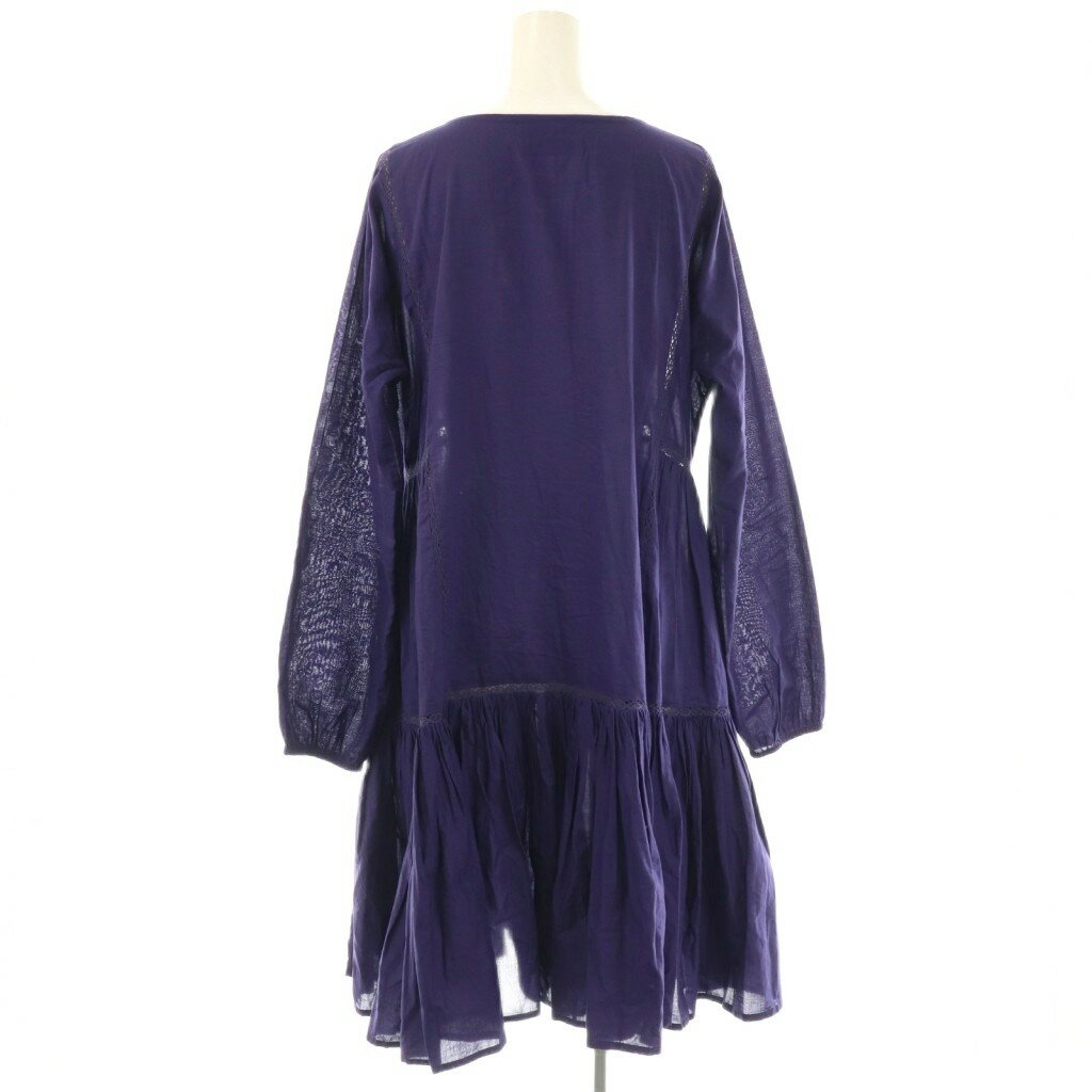 【中古】マーレット Merlette VEDA レーストリムギャザーミニシャツドレス ワンピース 前開き XS パープル /CX ■OS レディース 【ベクトル 古着】 251125