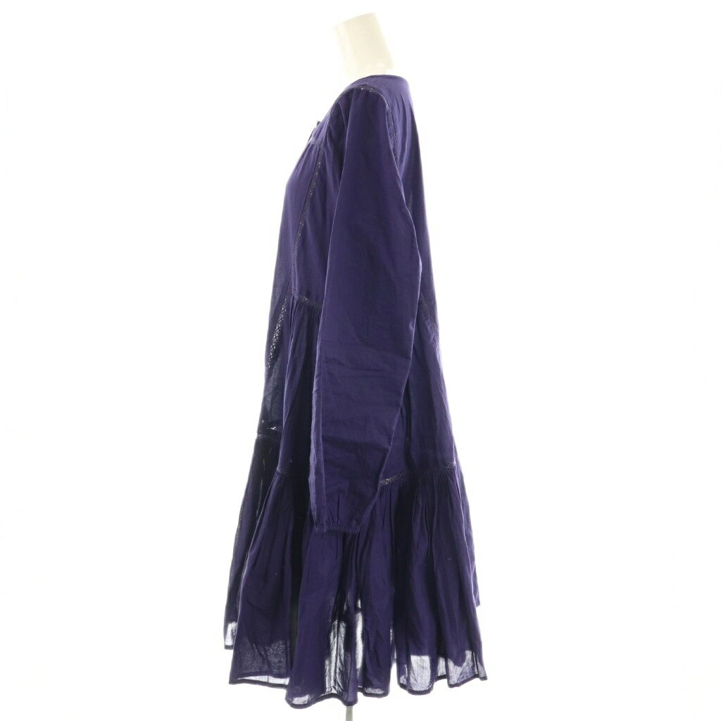 【中古】マーレット Merlette VEDA レーストリムギャザーミニシャツドレス ワンピース 前開き XS パープル /CX ■OS レディース 【ベクトル 古着】 251125