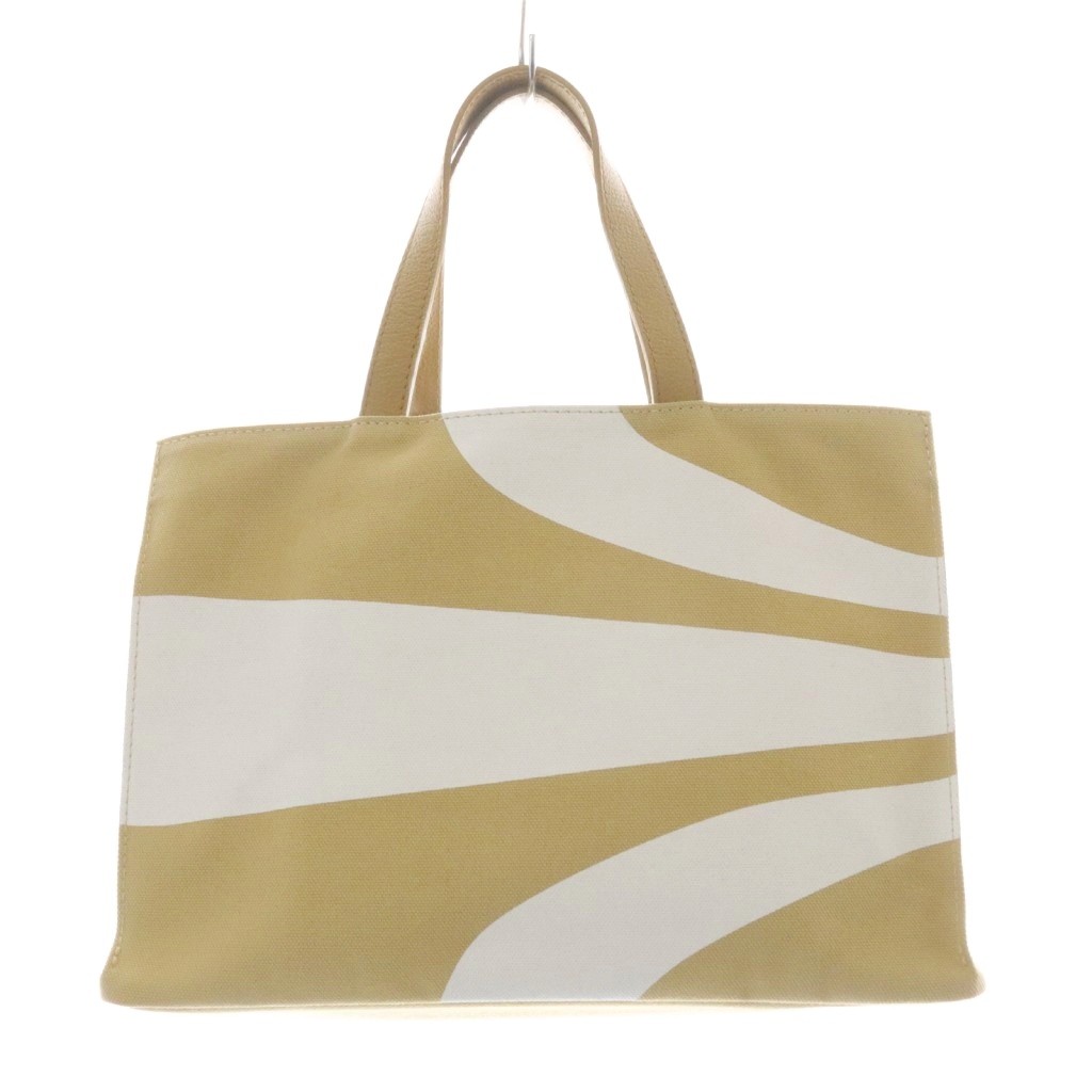 【中古】ラシット RUSSET SERENDY トートバッグ ハンドバッグ 茶色 ブラウン 白 ホワイト /SR レディー..