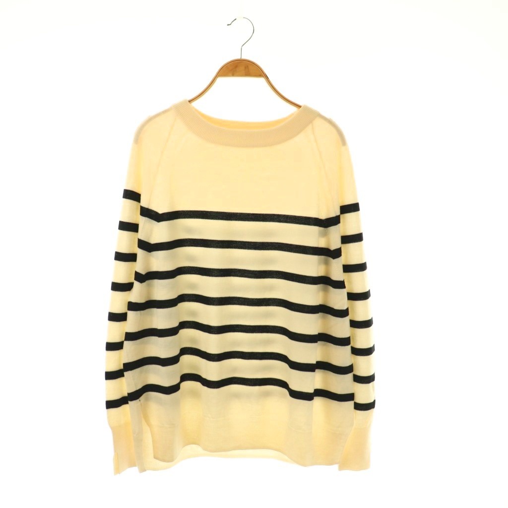 【中古】スピック&スパン Spick&Span 23AW ボーダーニット セーター 長袖 アイボリー ブラック /DF ■OS..