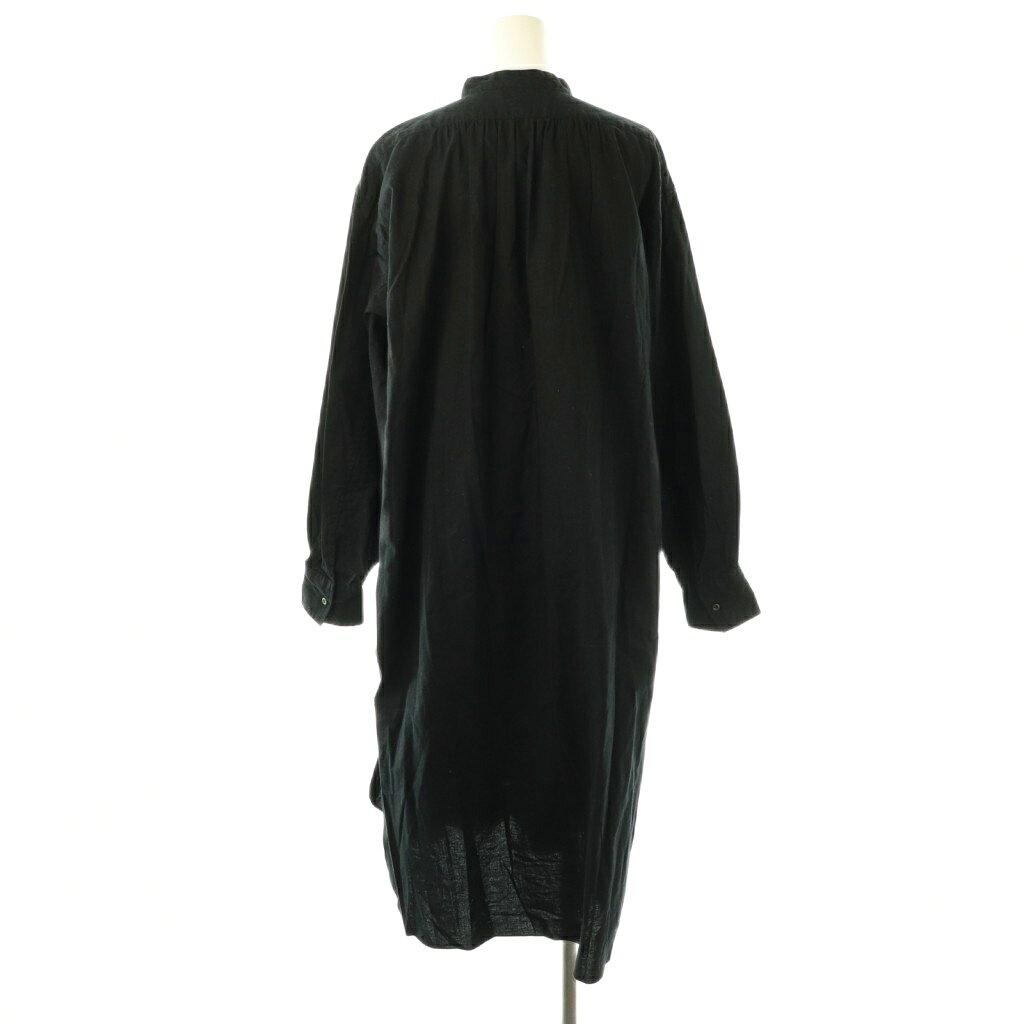 【中古】リノ LENO PIN TUCK DRESS ワンピース シャツワンピース 9 黒 ブラック /C...
