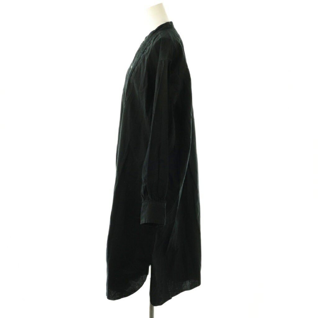 【中古】リノ LENO PIN TUCK DRESS ワンピース シャツワンピース 9 黒 ブラック /C...