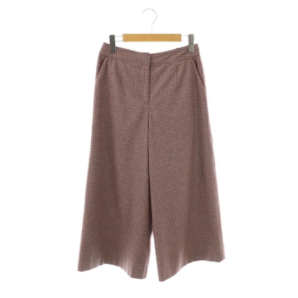 乐天商城 - 【中古】レリアン Leilian チェック ワイドパンツ タック 9 レッド グレー /HK ■OS レディース 【ベクトル 古着】 251208