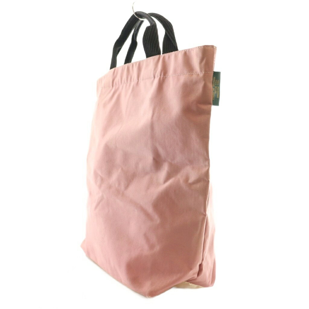 【中古】エルベシャプリエ Herve Chapelier スクエアトートバッグ ナイロン ピンク...