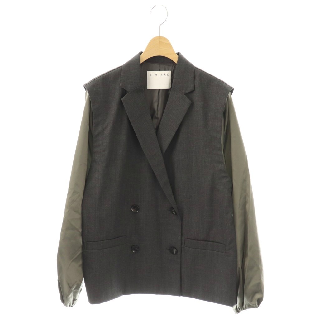 【中古】リムアーク rim.ark 24AW Combination w-breasted JK ジャケット F グレー カーキ /DO ■OS レディース 【ベクトル 古着】 251223