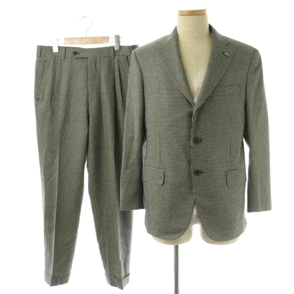 イタリア製 ベルベスト エストネーション別注 セットアップスーツ チェック 50 イタリア製 ベルベスト エストネーション別注 セットアップスーツ