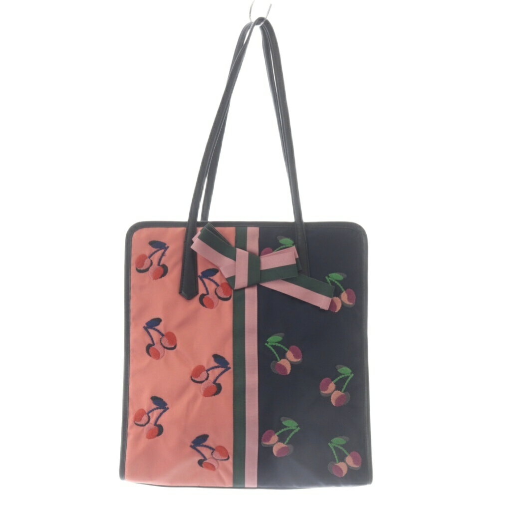 ケイトスペード KATE SPADE BEAMS COUTURE チェリートートバッグ ハンドバッグ 総柄 ピンク 紺 ネイビー /SR ■SH レディース  260115
