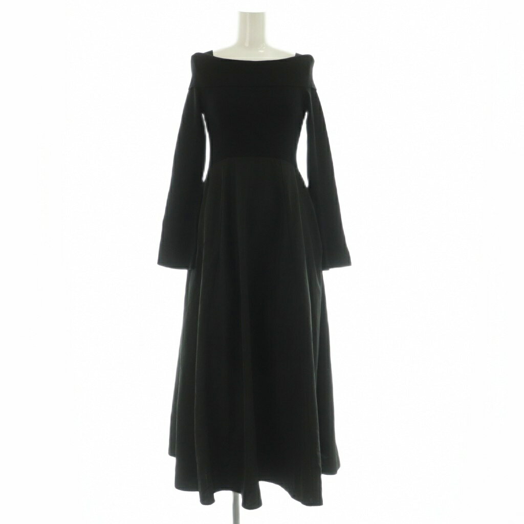 【中古】スナイデル SNIDEL 24AW オフショルニットドッキングワンピ ワンピース ロング 長袖 リブ F ブラック /MY ■OS ■SH レディース ...