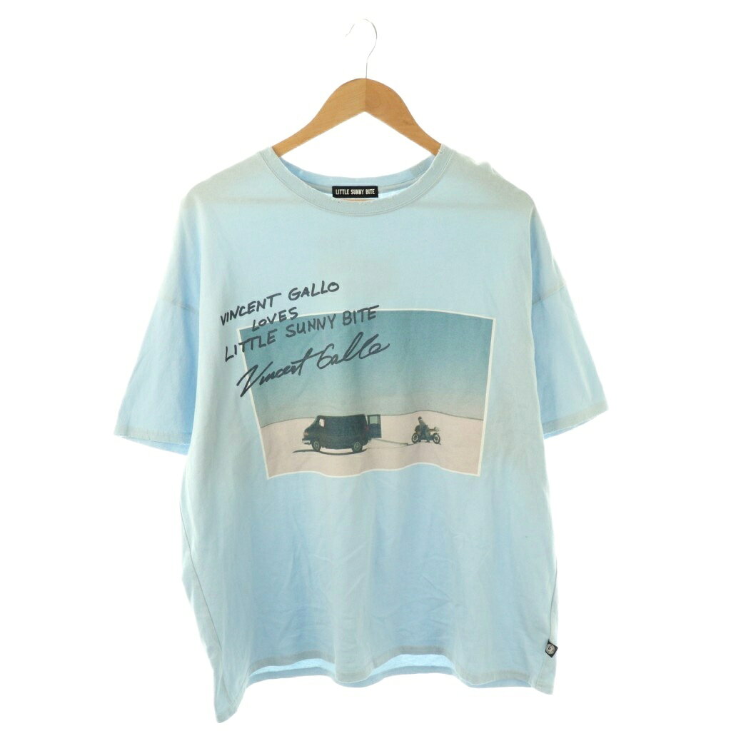 樂天商城 - 【中古】リトルサニーバイト little sunny bite プリントTシャツ カットソー 半袖 コットン S 水色 /NR ■OS ■SH レディース 【ベクトル 古着】 260115