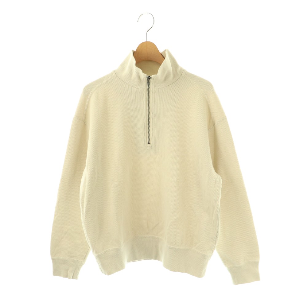 【中古】マーガレットハウエル MHL. 25AW DOUBLE FACE SOFT COTTON JERSEY TOP ハーフジップ スウェット トレーナー ニットソー 2 ライトベージュ /ES ■OS レディース 【ベクトル 古着】 260122