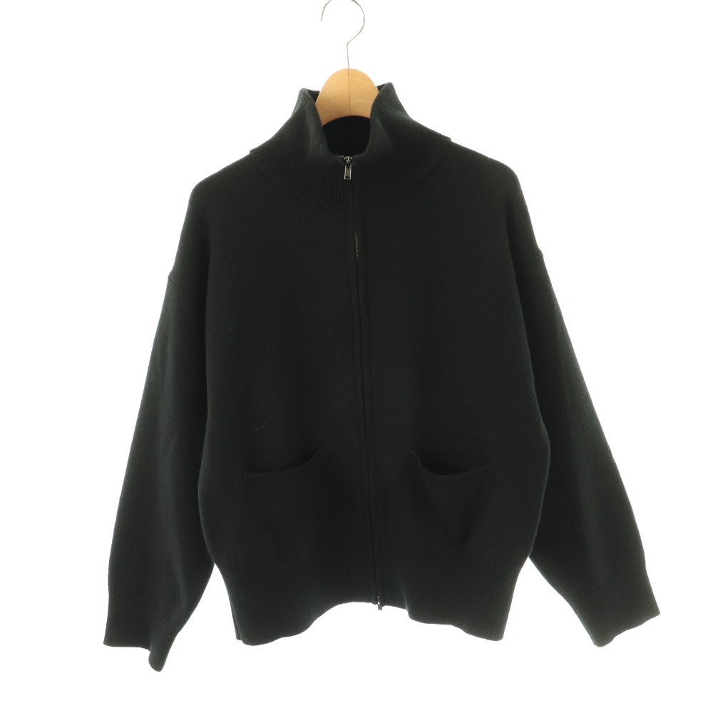 【中古】マーガレットハウエル MARGARET HOWELL 25AW FINE WOOL LOOPBACK KNITWEAR カーディガン ニット 2 ブラック /ES ■OS レディース 【ベクトル 古着】 260122