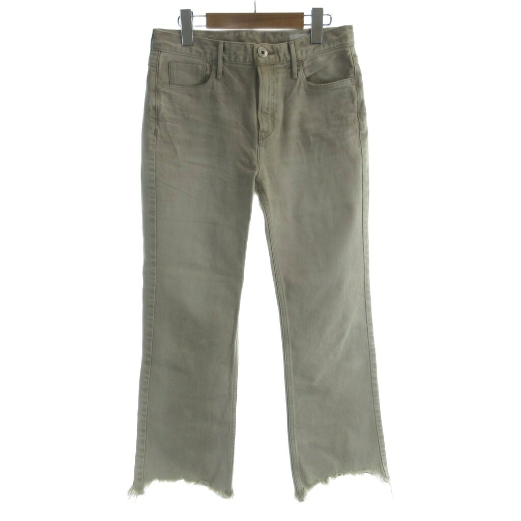 【中古】アッパーハイツ upper hights BIRKIN デニム ジーンズ 24 ライトグレー 無地 クロップド丈 切りっぱなし裾 13M313 /AB ■OS レディース 【ベクトル 古着】 260128