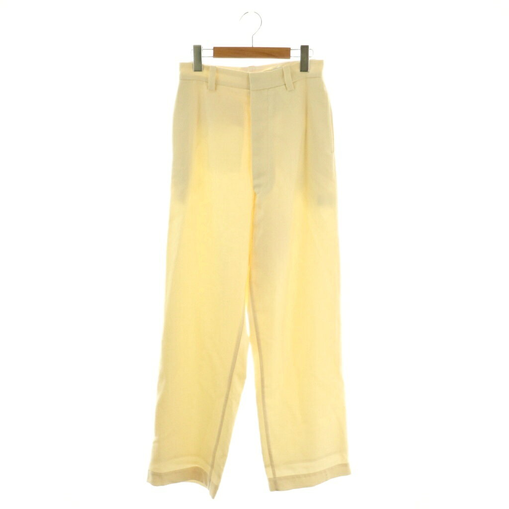 マディソンブルー MADISONBLUE HIGH WAIST WOOL CHINO パンツ ワイド 01 アイボリー /HK ■OS レディース  260203