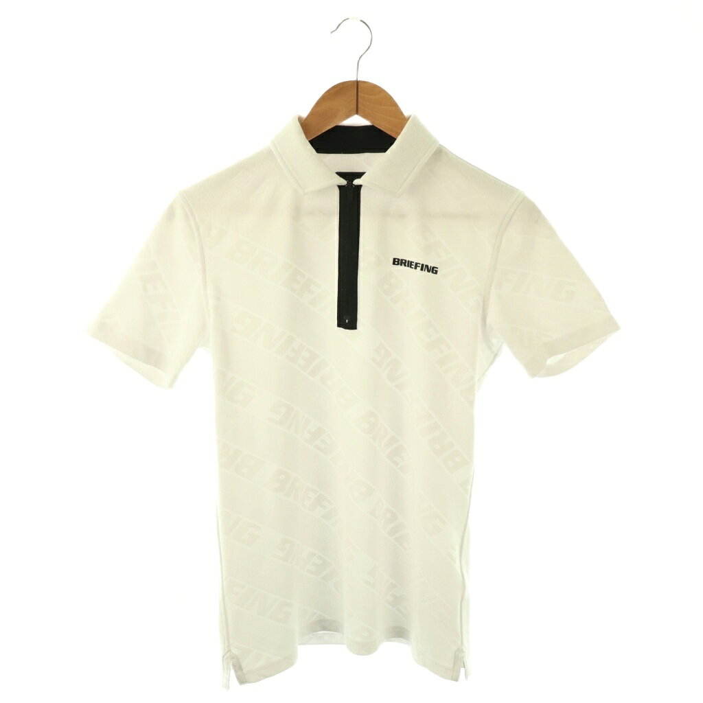 【中古】ブリーフィング BRIEFING SH MENS BIAS LOGO HALF ZIP SHIRT ポロシャツ 半袖 S 白 /NR ■OS メンズ 【ベクトル 古着】 260131