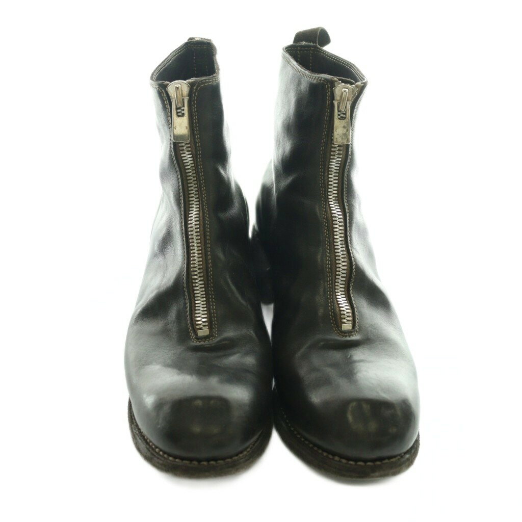 【中古】グイディ GUIDI PL1 FRONT ZIP BOOTS HORSE FULL GRAIN フロントジップブーツ ショート レザー 42 黒 ブラック /AQ ■OS メンズ 【ベクトル 古着】 260130