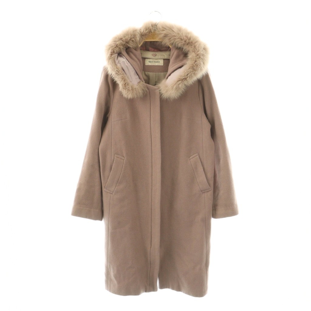 Rakuten - 【中古】ミッシュマッシュ MISCH MASCH ウール 2WAY コート フード付き M ピンクブラウン /ES ■OS レディース 【ベクトル 古着】 260205