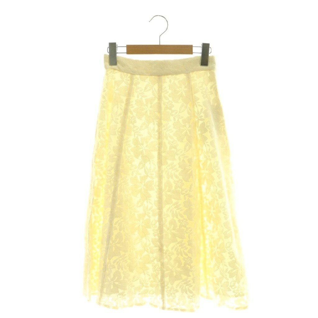 【中古】未使用品 レッセパッセ LAISSE PASSE レースミディスカート フレアスカート ひざ丈 36 アイボリー /DF ■OS レディース 【ベクトル 古着】 260209