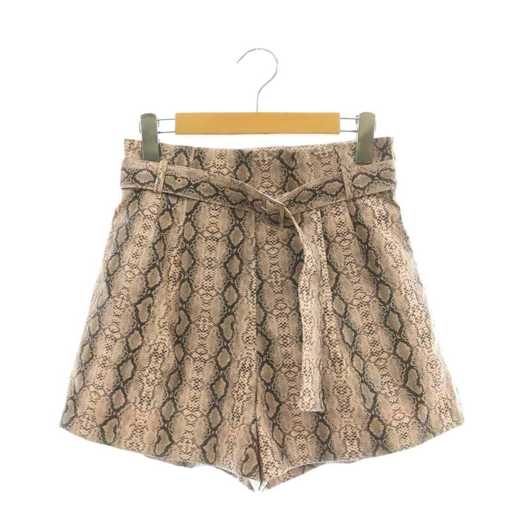 【中古】リリーブラウン Lily Brown 24AW ベルト付きハイウエストショートパンツ フェイクレザー 0 ピンク 黒 /CX ■OS レディース 【ベクトル 古着】 260210
