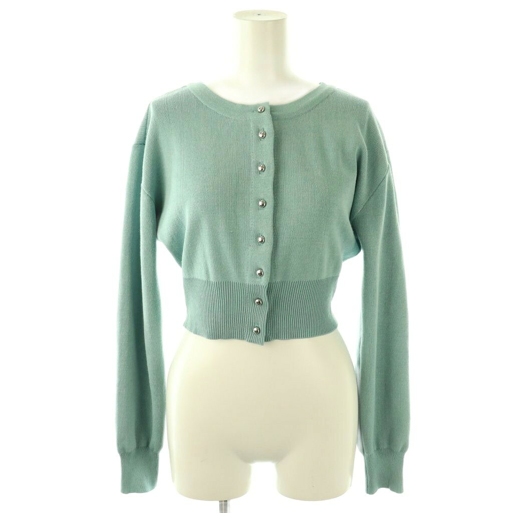 Women's Clothing - 【中古】ココディール COCO DEAL ボールボタンショートニットカーディガン 長袖 2 グリーン /HK ■OS レディース 【ベクトル 古着】 260209