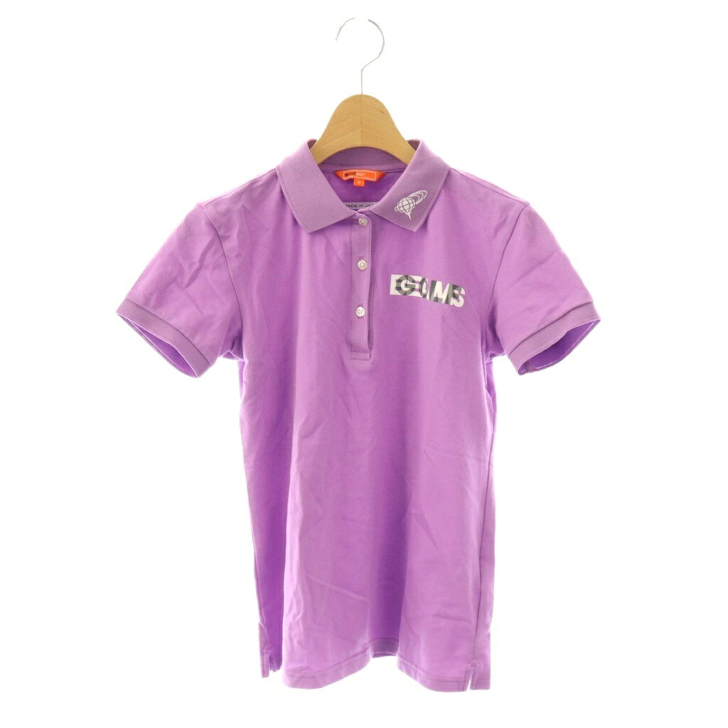 【中古】ビームスゴルフ BEAMS GOLF レイヤーロゴ ポロシャツ 半袖 S 紫 /NR ■OS ■SH レディース 【ベクトル 古着】 260211