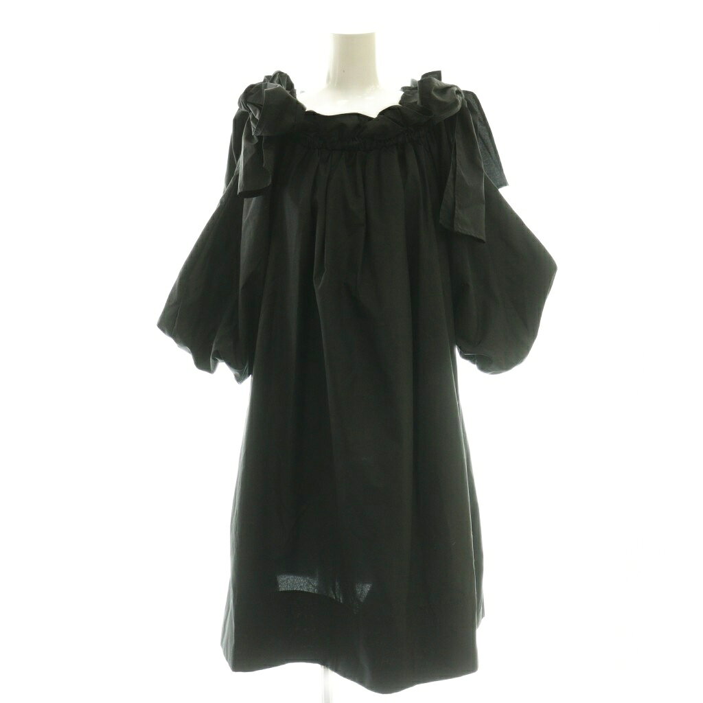 【中古】セルフォード CELFORD 24AW ショルダーリボンギャザーワンピース ひざ丈 F ブラック /DF ■OS レディース 【ベクトル 古着】 260217