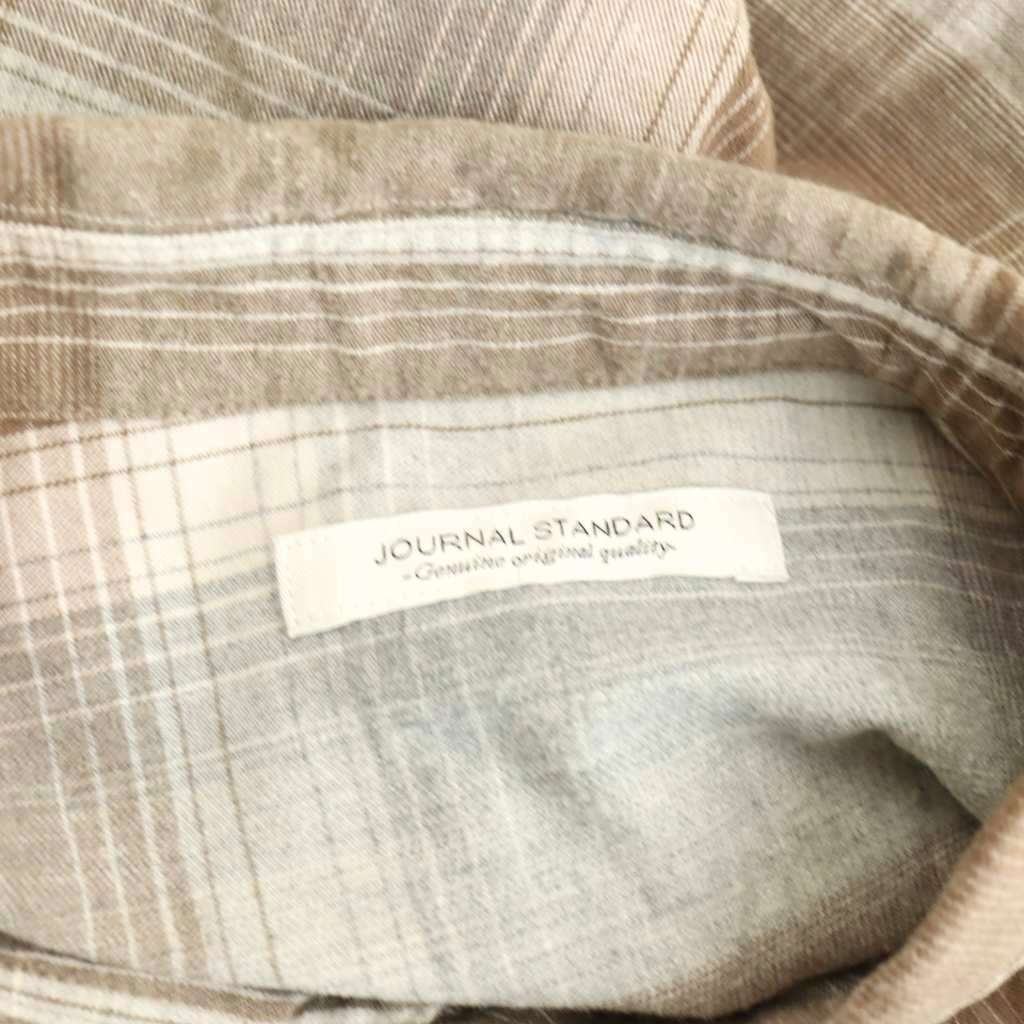 【中古】ジャーナルスタンダード JOURNAL STANDARD チェック 長袖 シャツ M ブラウン グレー /DF ■OS メンズ 【ベクトル 古着】 260217