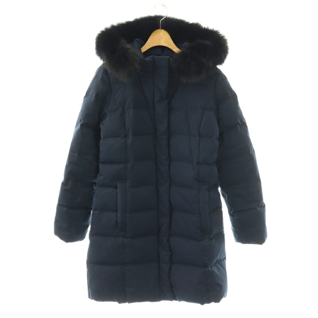 【中古】デミルクス ビームス Demi-Luxe BEAMS ダウンコート アウター ロング ジップアップ 38 ネイビー /DO ■OS レディース 【ベクト..