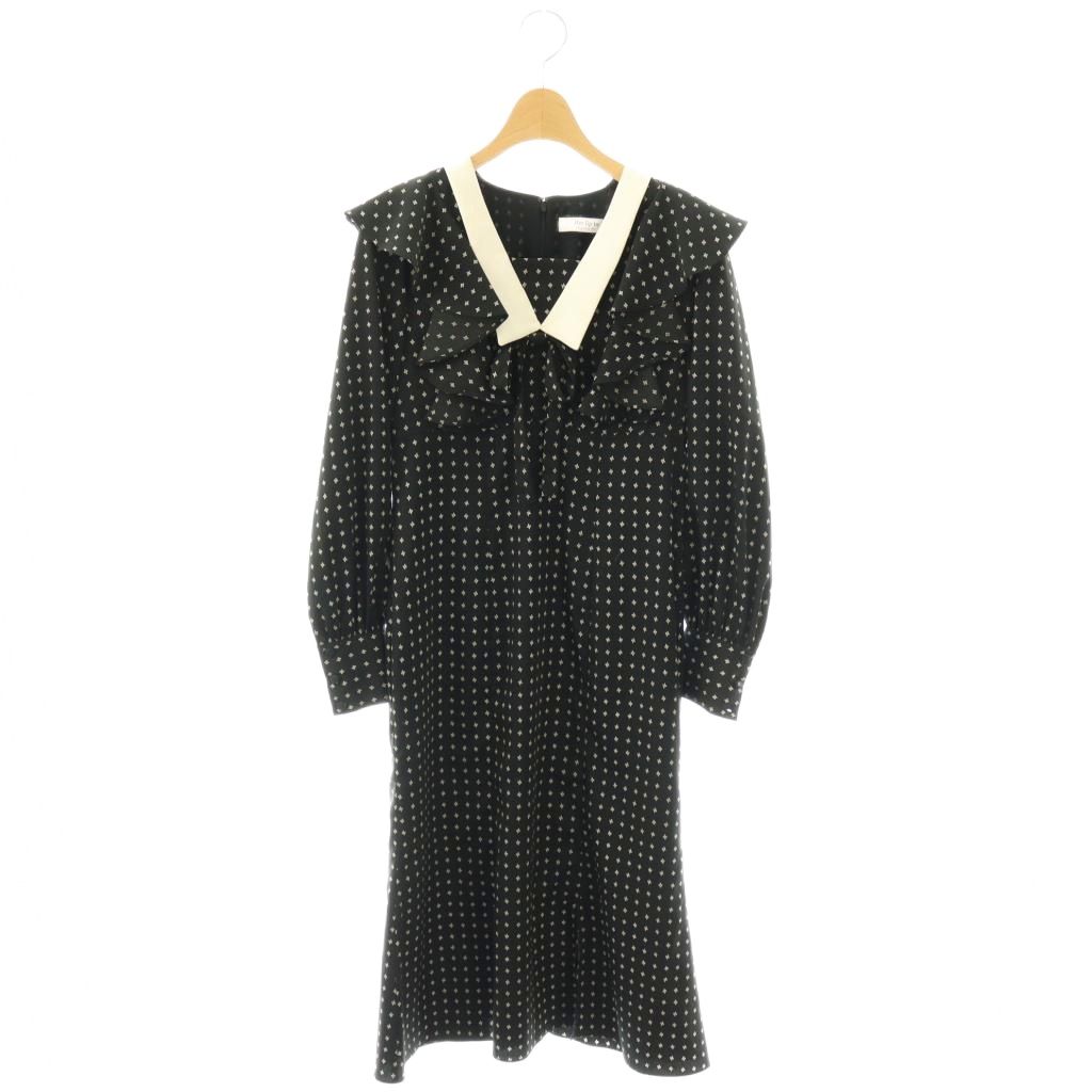 ハーリップトゥ Her lip to Costes Midi Dress ワンピース ロング 総柄 S ブラック /HK ■OS レディース  260217