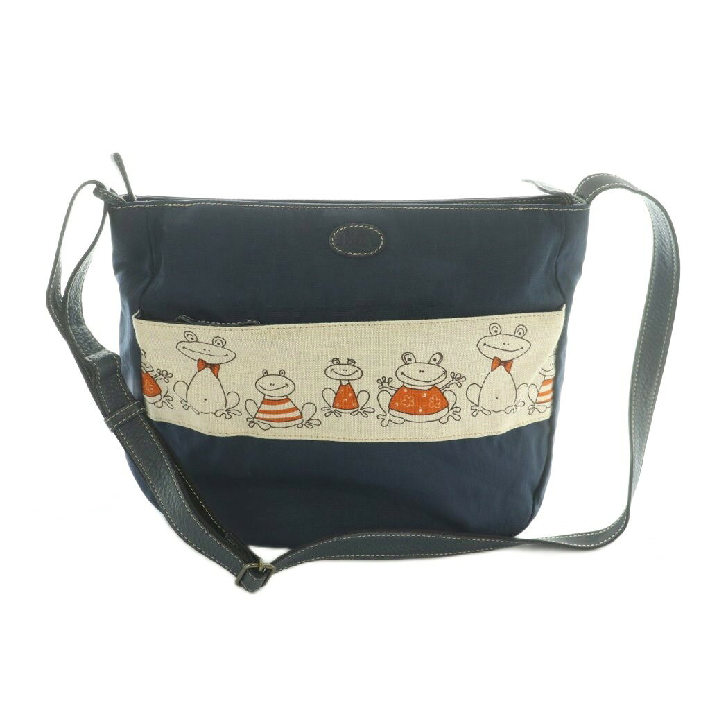 【中古】イビサ IBIZA ショルダーバッグ カエル柄 紺 /MI ■OS レディース 【ベクトル 古着】 260224