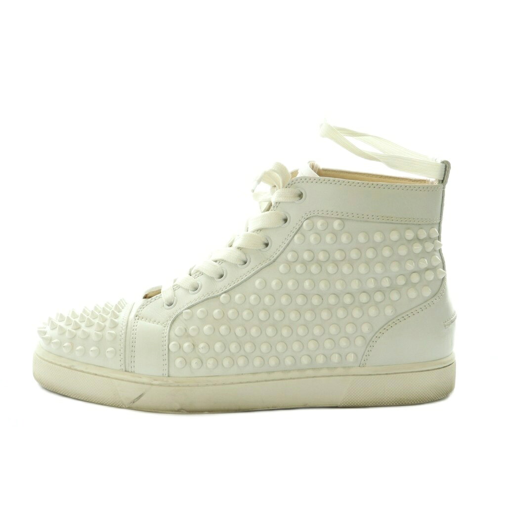 【中古】クリスチャンルブタン Christian louboutin ハイカットスニーカー シューズ スタッズ レザー 40 25.0cm 白 /MI ■OS メンズ 【ベクトル 古着】 260303