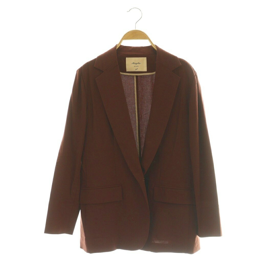 樂天商城 - 【中古】マーリエパーエフデ Maglie par ef-de リネン混 テーラードジャケット 7 ブラウン /ES ■OS レディース 【ベクトル 古着】 260302