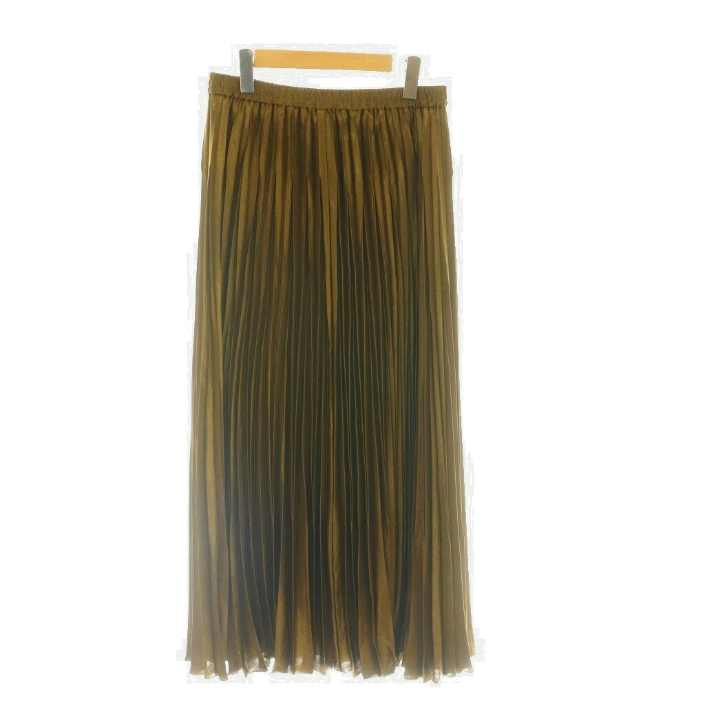 ステートオブマインド STATE OF MIND シャイニー プリーツ スカート Shiney Pleats Skirt ロング M ゴールドカラー /SS ■OS レディース  260303