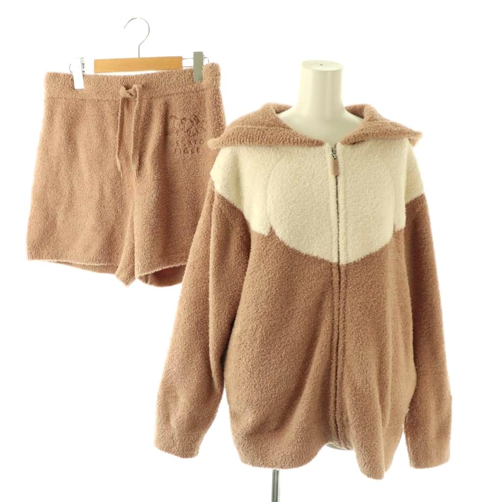 【中古】ジェラートピケ gelato pique ポケモンスリープ 24AW ベビモコ イーブイ パーカ＆ショートパンツセット セットアップ 長袖 ル..