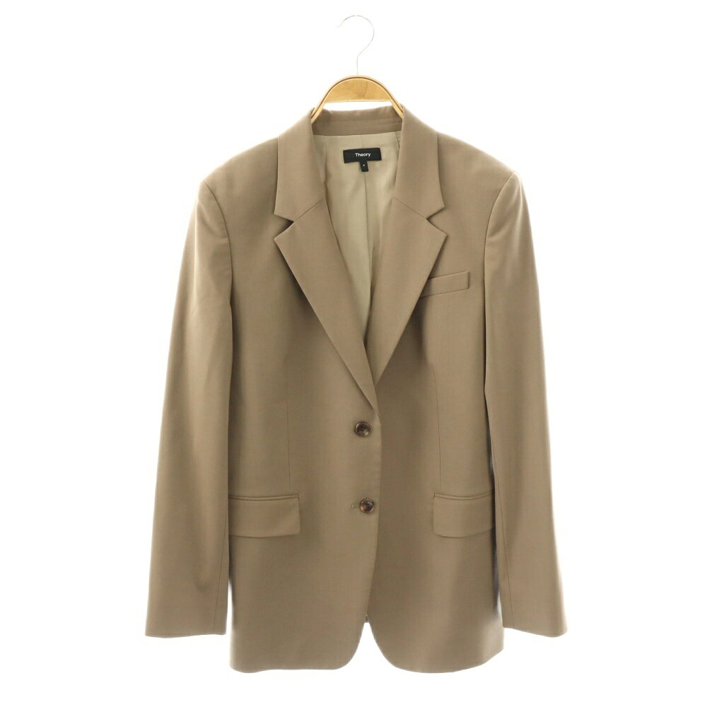 セオリー Theory 25SS TRACEABLE WOOL OS ST BLAZER B ボーイフレンドジャケット テーラード 4 モカ /HK ■OS レディース  260312
