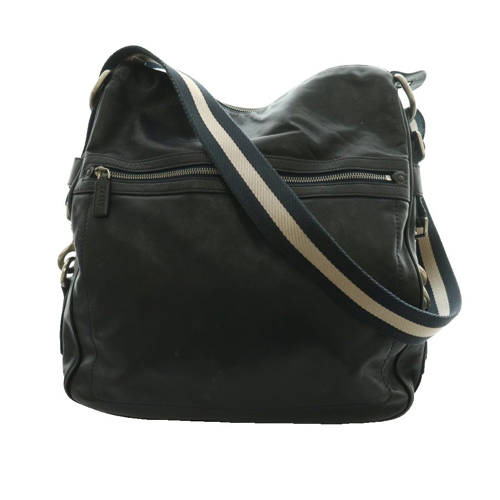 BALLY トレインスポッティング ワンショルダーバッグ ロゴ レザー 黒 Bally（バリー） トレインスポッティング 斜め掛け ショルダーバッグ