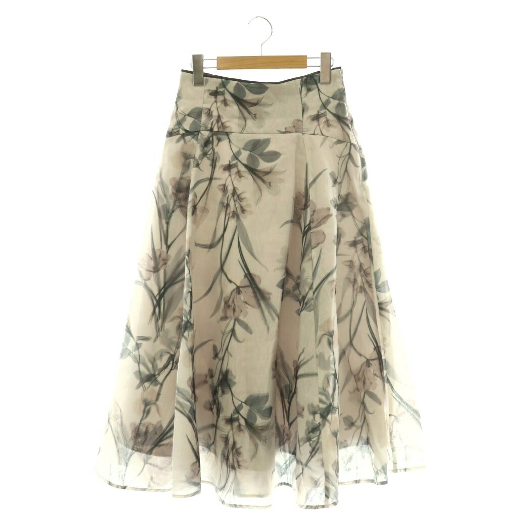 樂天商城 - 【中古】アプワイザーリッシェ Apuweiser-riche フラワー オーガンジーフレアスカート シアー 花柄 1 ベージュ マルチカラー /CX ■OS レディース 【ベクトル 古着】 260318