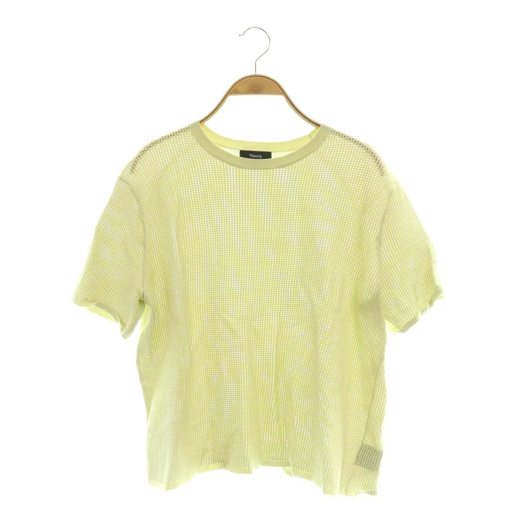 セオリー Theory 25SS WOOSTER CREPE KNIT POINTELLE TEE カットソー 透かし編み S ライトグリーン /CX ■OS レディース  260316